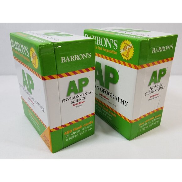 Barron's AP Human Geography  & Enviromental Science Flash Cards 450+ Cards - Picture 2 of 7
